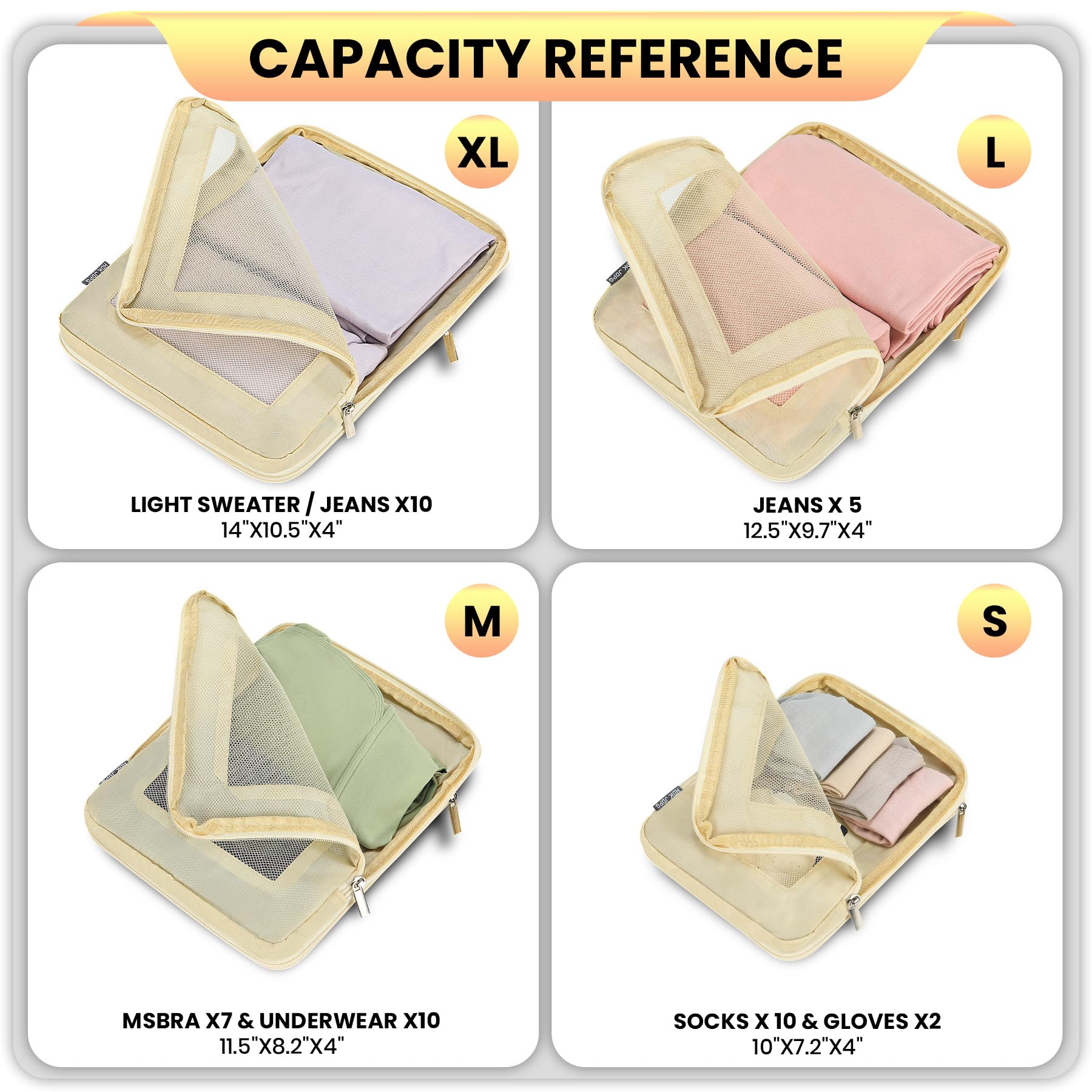 6er-Set Kompressions-Verpackungswürfel für Koffer, komprimierbare Netz-Verpackungswürfel für Reisen, Damen, Reiseutensilien, mit Schuhbeutel und Kordelzugbeutel
