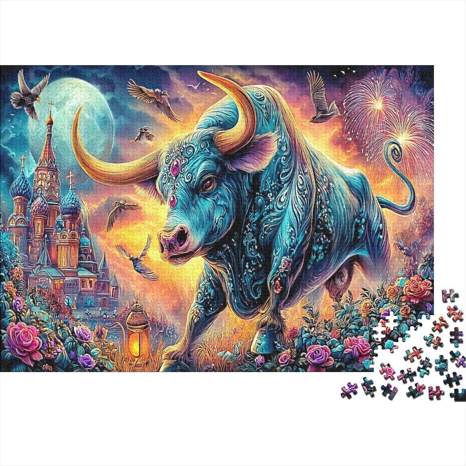 Rompecabezas De 1000 Piezas – Toro Desafiante De Corrida, Decoración De Pared Y Regalo Divertido, 38x26 Cm