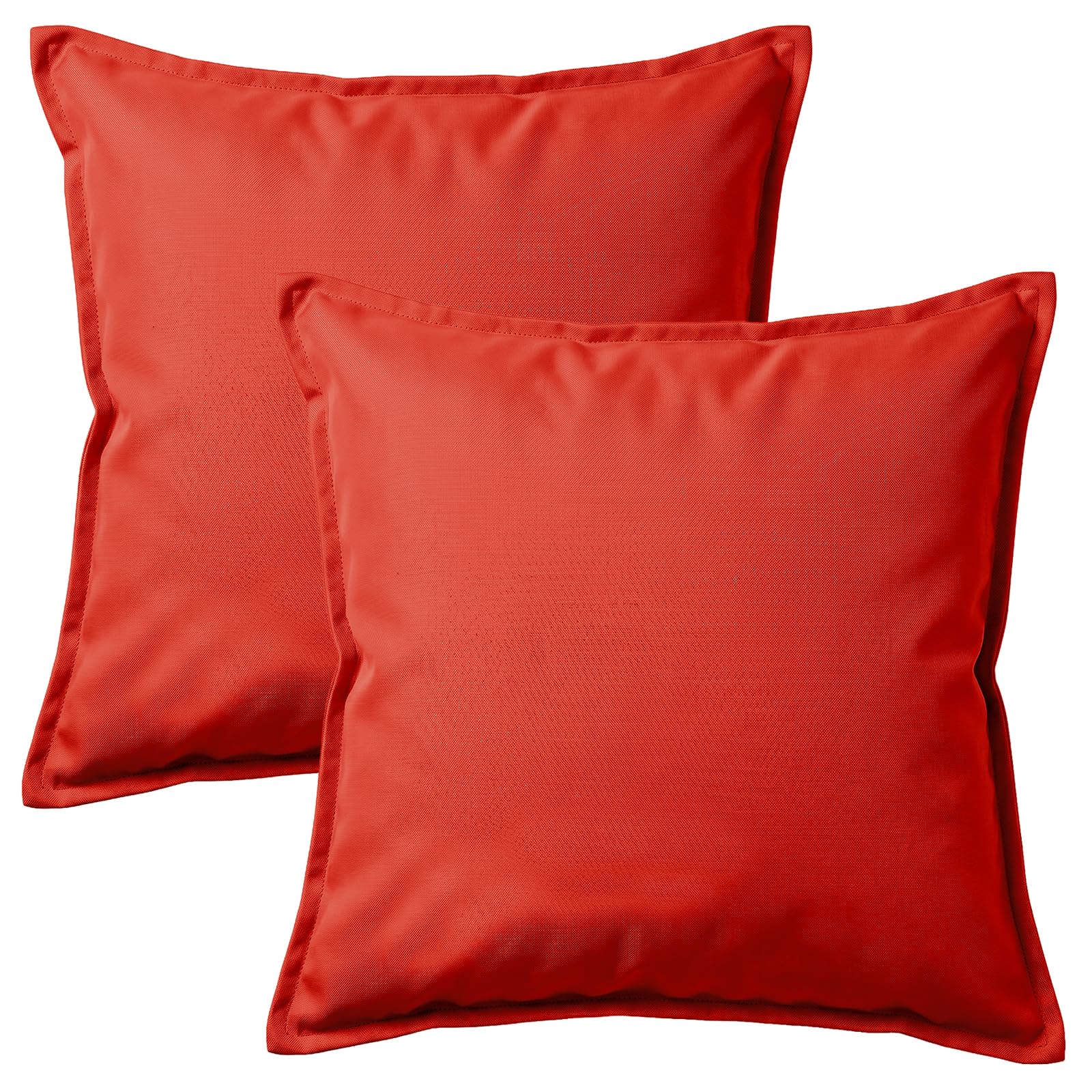 2 Pack Waterproof Outdoor Garden Furniture Seat Cushion 45x45cm Decorative Throw Pillow, Filled Cushion Cushion Covers 18"x18" for Garden Sofa Chair Livingroom Bedroom Patio (Red)