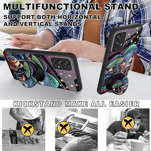 Miniatura 4 de Funda para Samsung Galaxy A53 5G de 6.5 pulgadas con protector de pantalla, soporte de agarre para teléfono, diseño de hongo caracol para Samsung