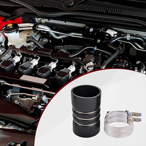 Miniatura 4 de Turbo Intercooler - Kit de abrazaderas de botas CAC compatible con Ford 6.0L Powerstroke Diesel 2003-2007 (negro)