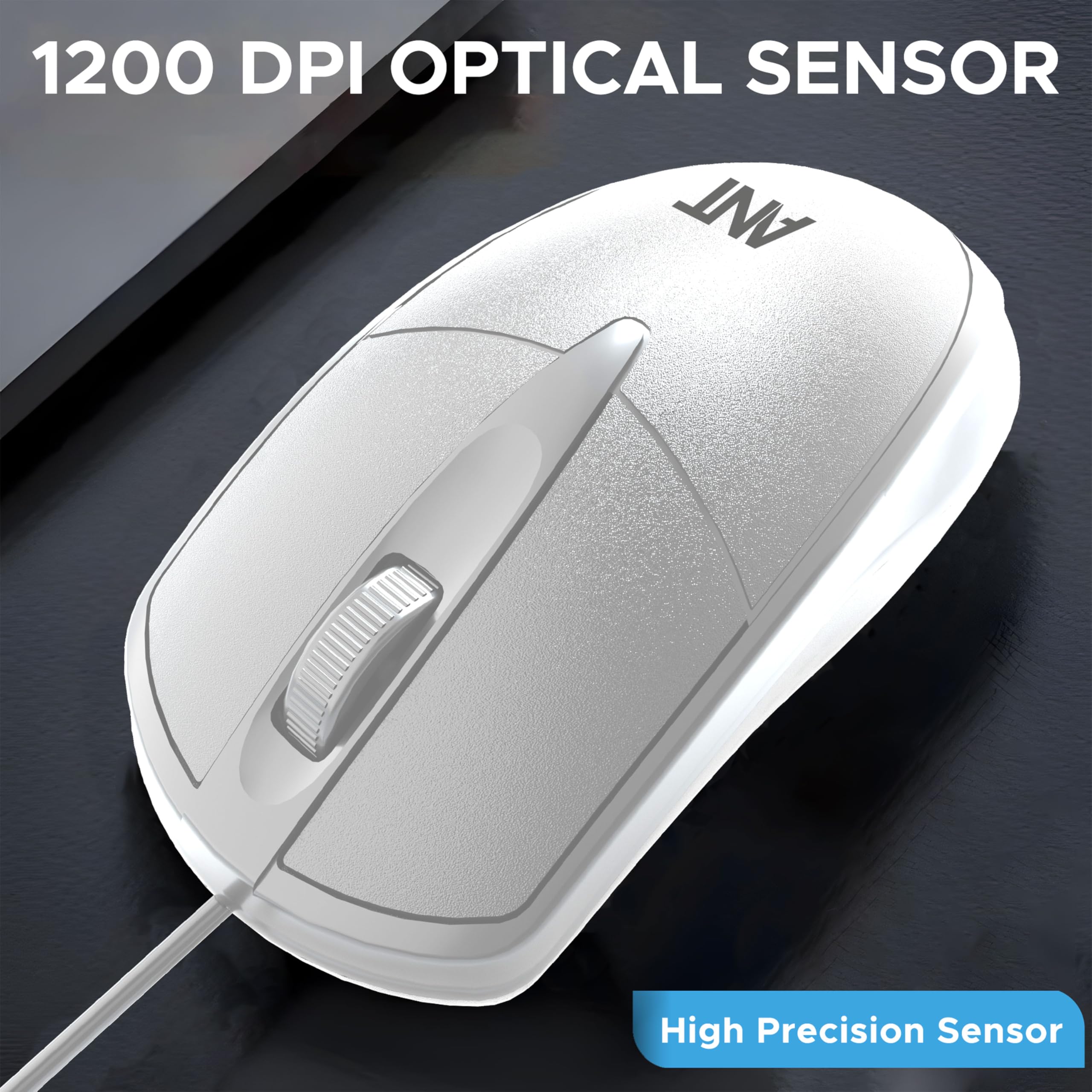 Ant Globe 10 Wired Mouse - 1200 DPI, USB -2 Ant Globe 10 Wired Mouse - 1200 DPI, USB -2