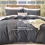 SASTTIE Duvet Cover Queen, 3-Piece Prewashed Ultra Soft Queen Bedding Set - Features Zipper Closure and Corner Ties, Includes 1 Duvet Cover 90x90 Inch & 2 Pillowcases, No Comforter, Dark Grey