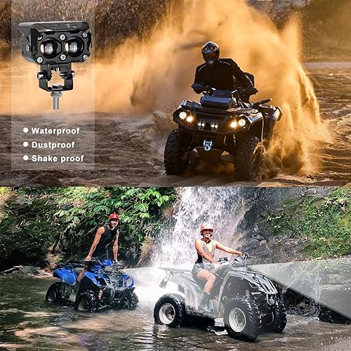 Miniatura 7 de Kawell Luz de conducción LED de 40 W, luz antiniebla auxiliar, foco LED, IP68, impermeable, doble color, luz de trabajo LED para motocicleta,