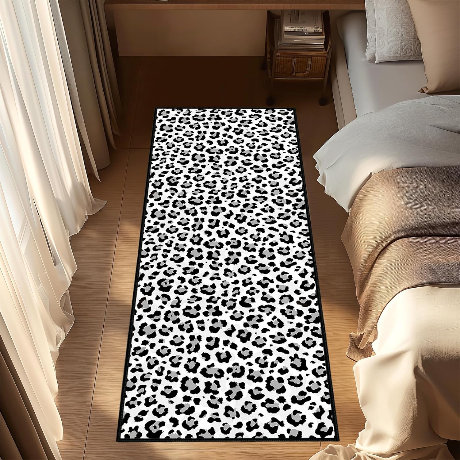 Leopard Runner Rug 2x6,Cheetah Print Rugs for Hallway,Ultra-Thin Throw Carpet Washable Kitchen Runners Animal Print Hide Entrance Door Mat Non Slip Accent Area Rug for Entryway Laundry Bedroom,Pink