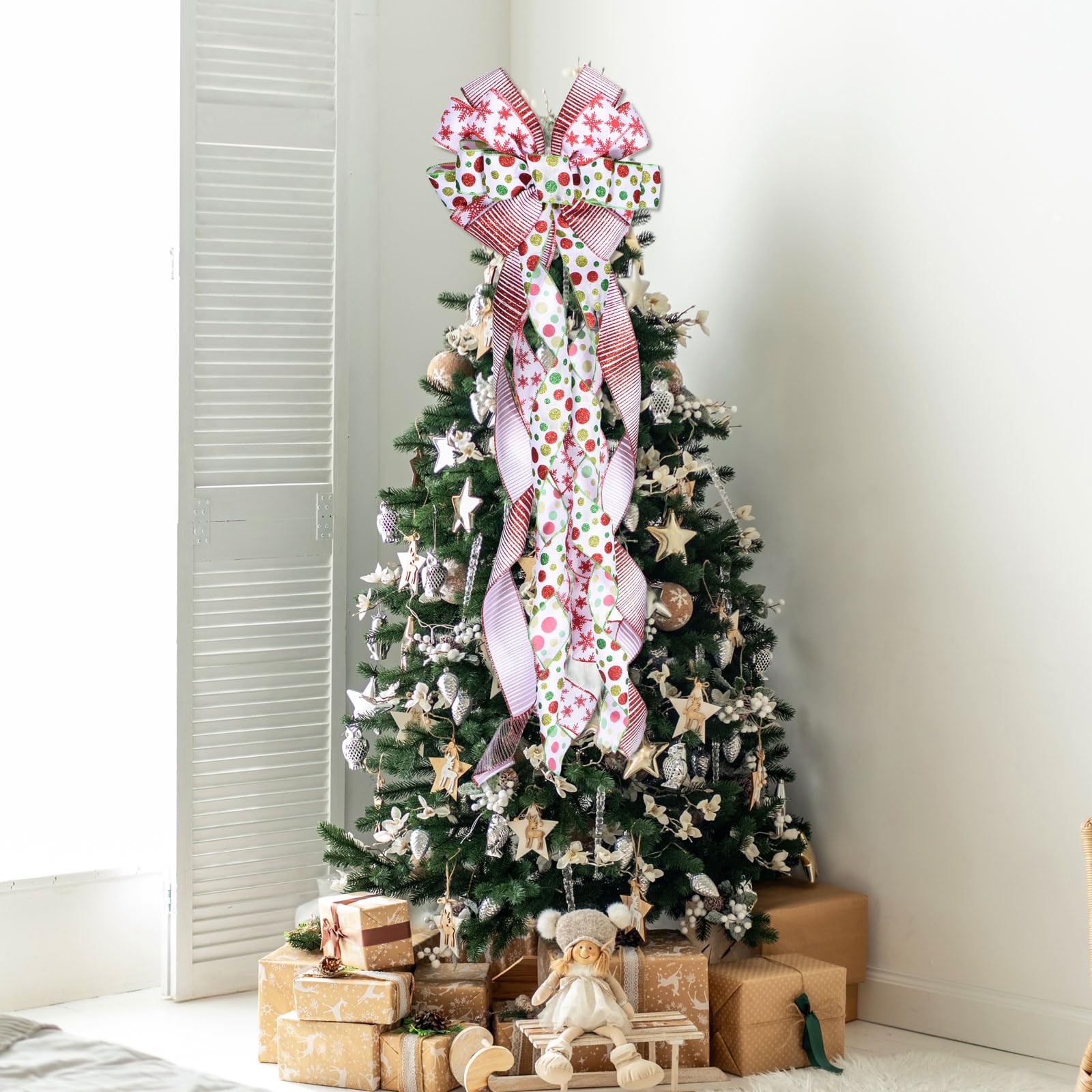 PATIKIL 2 Pezzi Fiocco Grande Per Albero 116cm x 33cm Decorazione