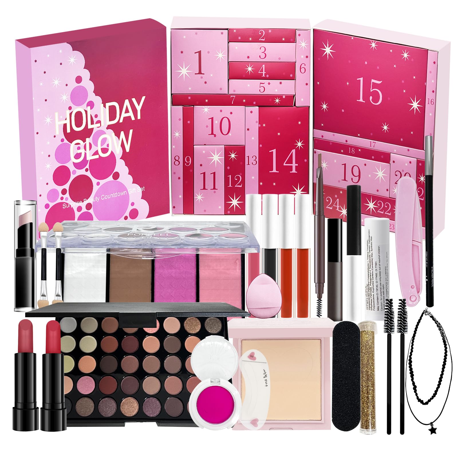 Makeup Advent Calendar 2026, 24 Days Countdown Surprises Calendar Make up Gift Set, Christmas Gift Makeup Kits For Women Teens Girls With Eyeshadow Palette, Lipsticks, and Cosmetic Tools