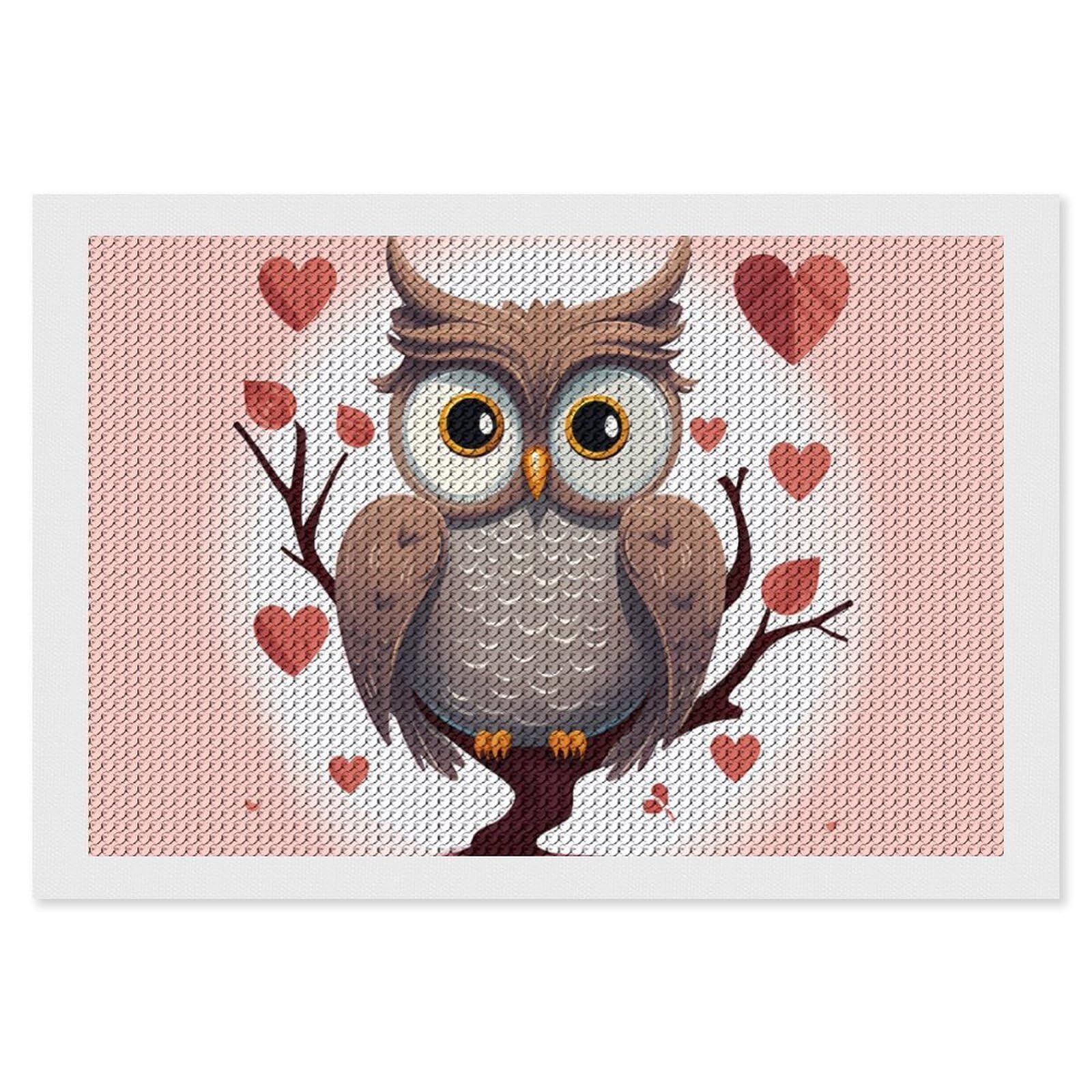 Owl Lover1 Diamond Art Kits for Adults, DIY 5D Diamonds Painting Kits for Beginner, Round Full Drill Diamond Dots Painting, 8"x12" Diamonds Pictures Gem Art and Crafts Wall Decor