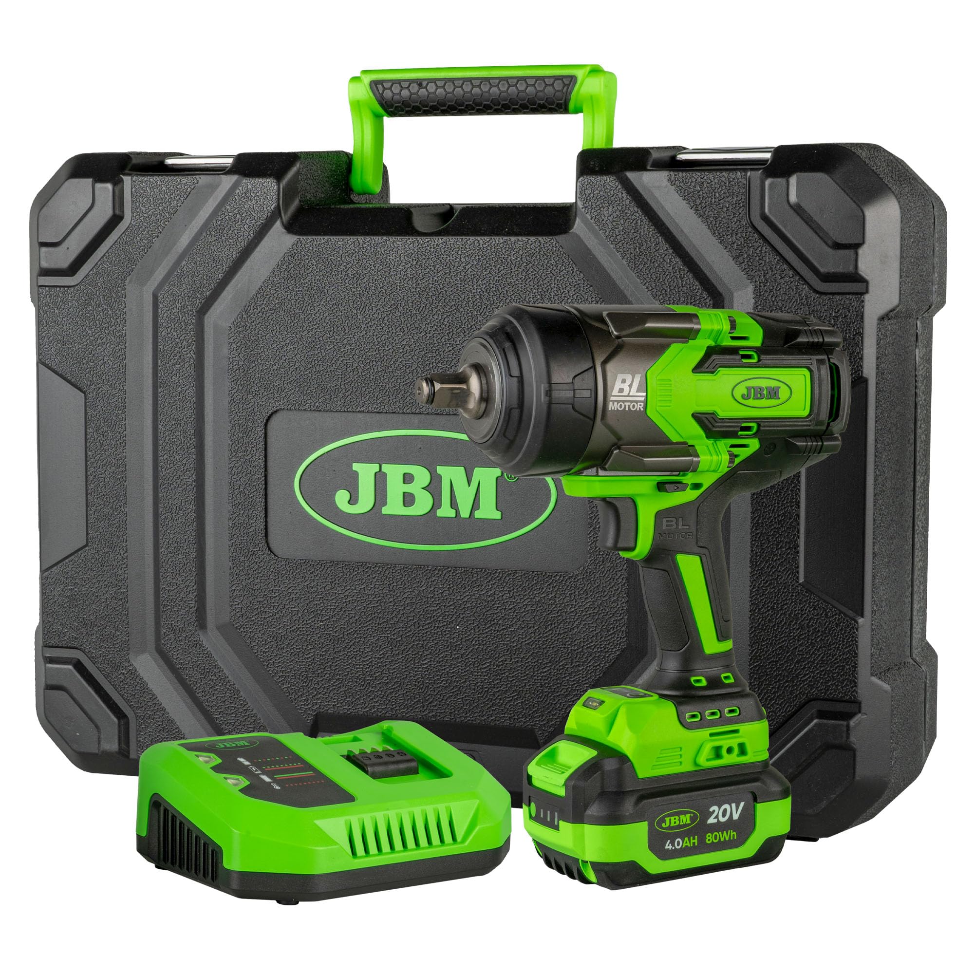 JBM JBM60044C Pistola de impacto brushless a batería de ½ (1300 nm) con maletín (INCLUYE BATERÍA Y CARGADOR)