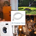 Indoor Outdoor Extension Cord 10 FT, 16/3 SJTW Weatherproof White Electrical Cords, 13 AMP Heavy Duty 3 Prong Power Cable Great for Garden, Landscaping & Holiday Decorations