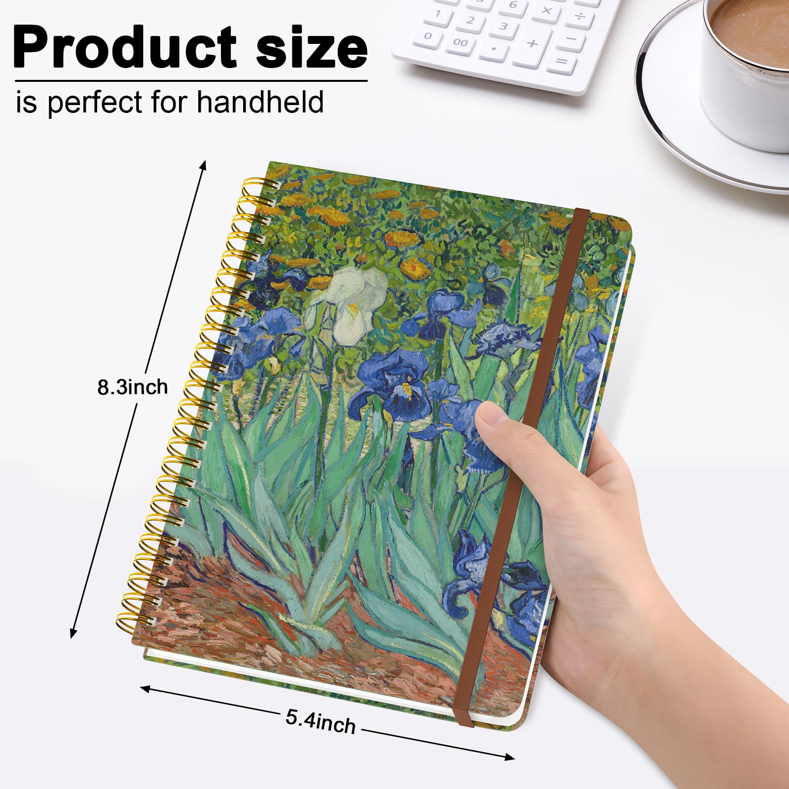 Hnogri Spiral Journal Notebook, Hardcover Lined Journal for Women Medium 6 x 8.4 in, 160 Pages Thick Paper - Image 2