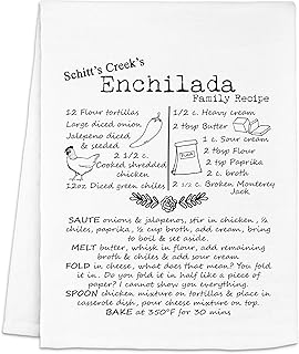 Original Dish Towel, Enchilada Family Recipe, Flour Sack Kitchen Towel, Sweet Housewarming Gift, Farmhouse Kitchen Decor, ...