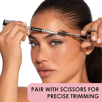JAPONESQUE Brow & Lash Shaper with 3 Different Spoolie Brushes, for Separating Lashes, Eliminating Mascara Clumps, and Grooming and Shaping Brows