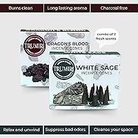 Vista 335 de TRUMIRI Incense Cones - Combo Pack of 20 Cone Incense - 10 Nag Champa + 10 Palo Santo - Insence Cones - Incense Cones Scented - Cone Incense Scents
