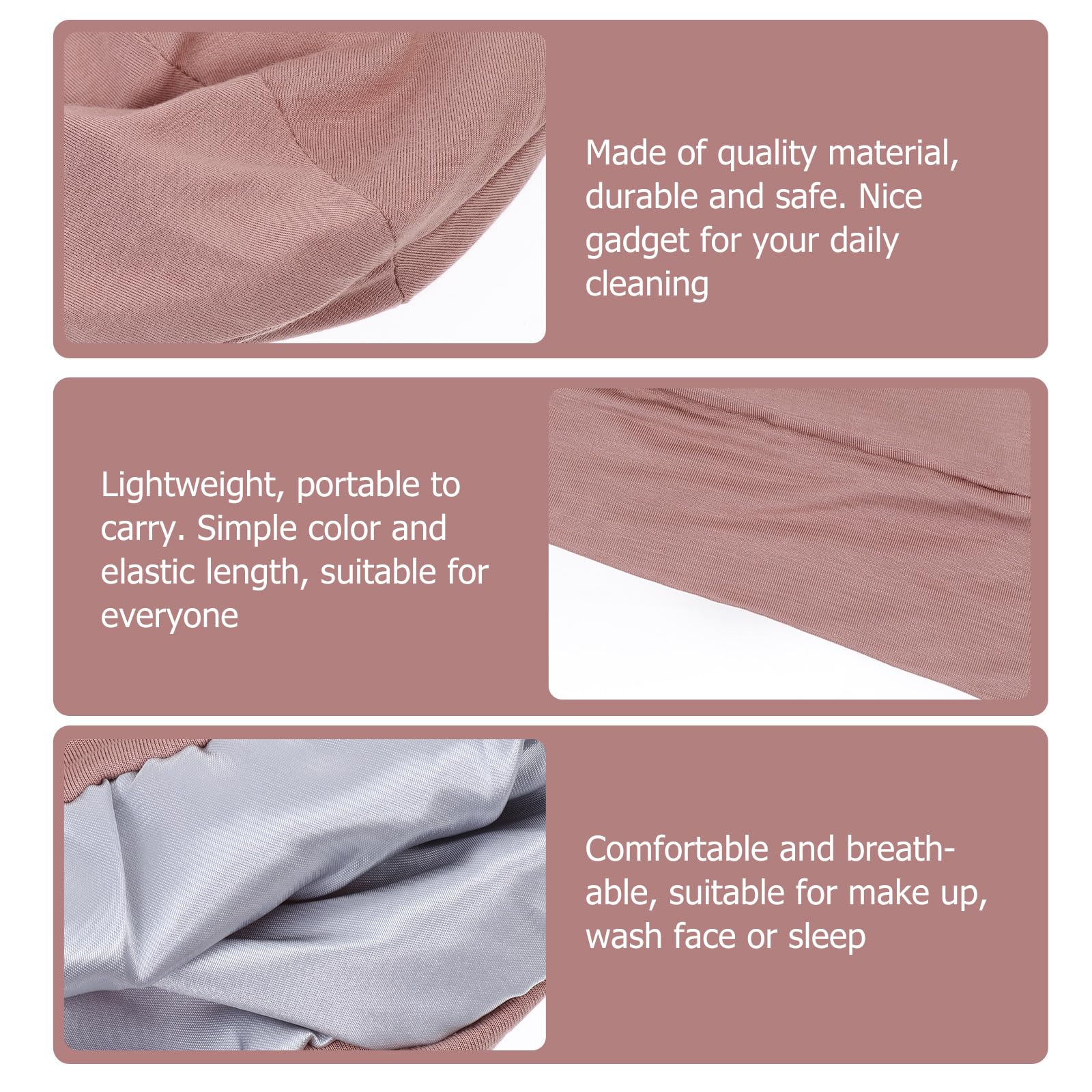 Beaupretty 1pc Double Layer Night Sleeping Hat Bonnet Cap Girl Night Bonnet Women Chemo Headwear Women Cap Sleeping Silk Hat Hair Care Men and Hair Mask Modal Cotton Camel - Image 4