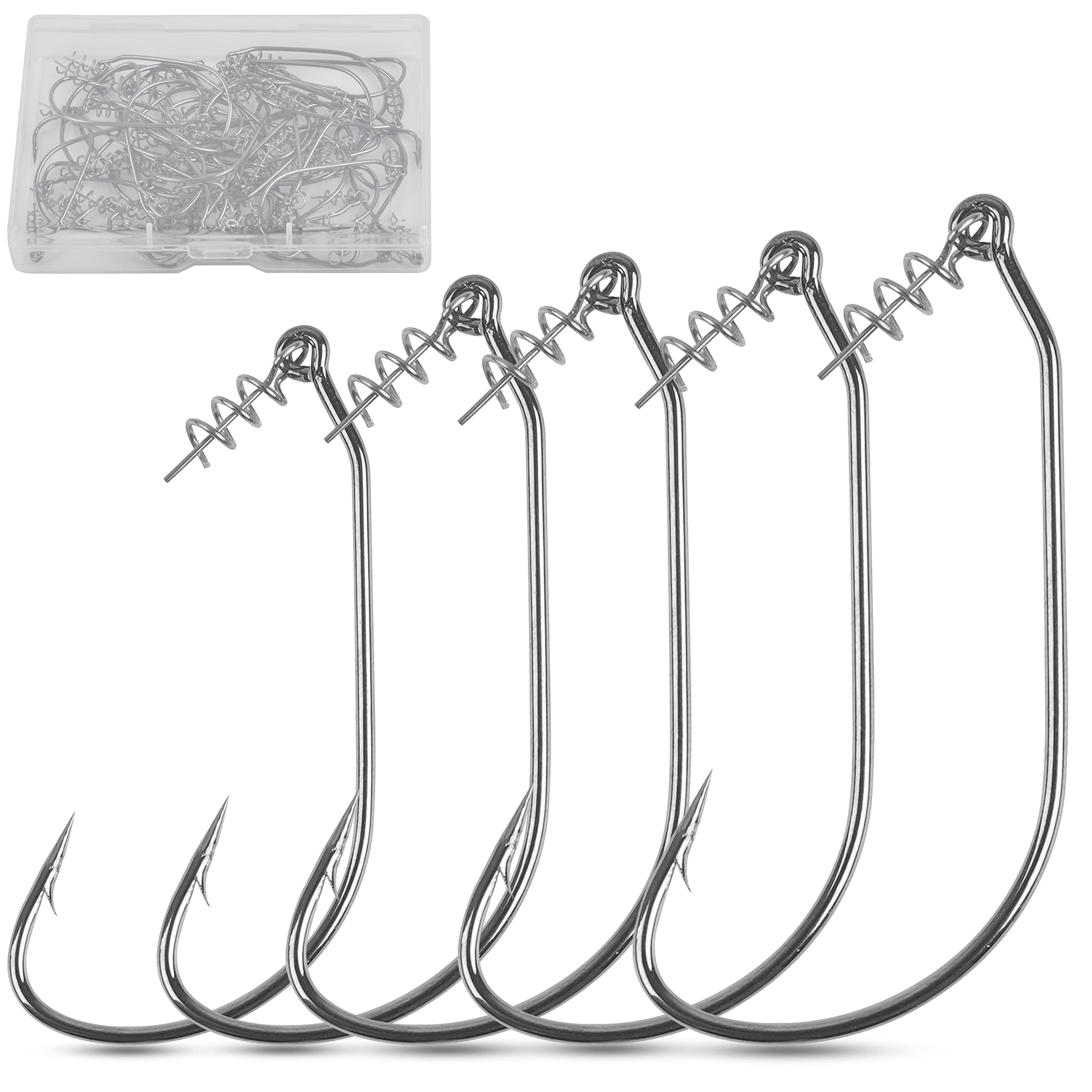 60 Hameçons Twistlock THKFISH – Montage Ver – Ressort – Tailles 1 à 5 – Neuf