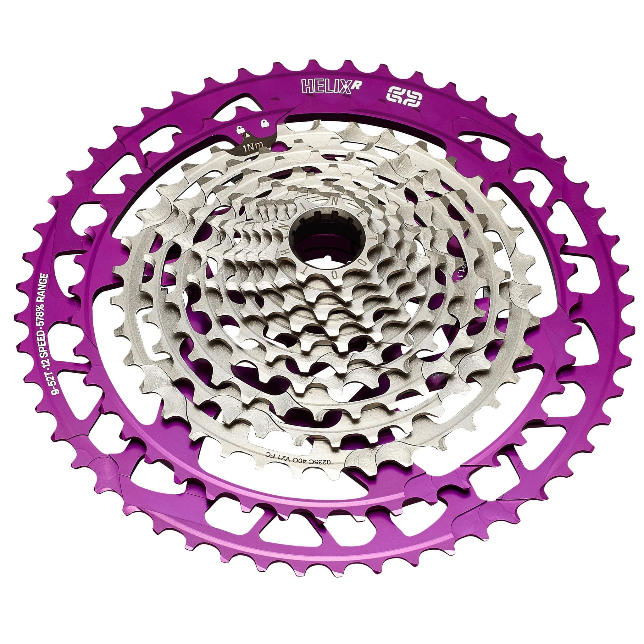 e*thirteen Helix Race Cassette - 12-Speed, 9-52t, Eggplant