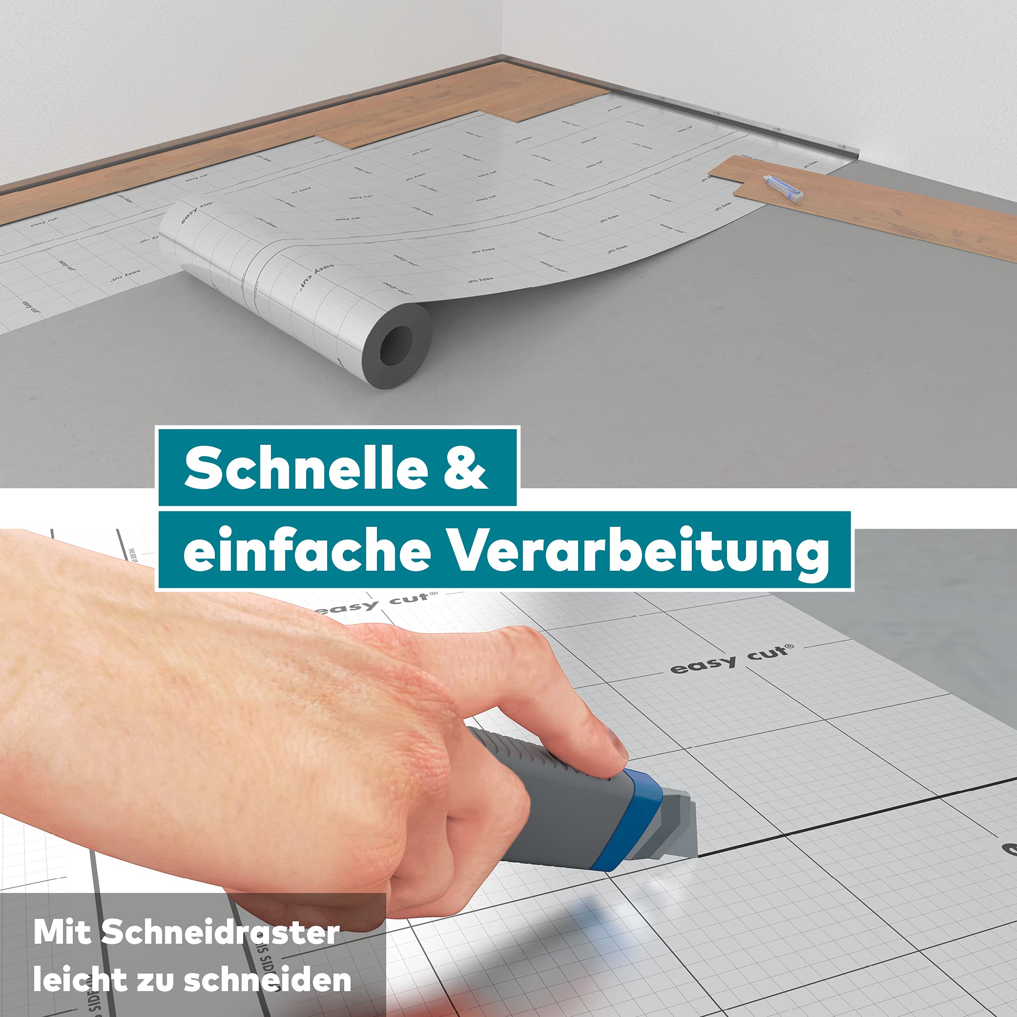 SELITPRO XPO 2 mm AquaStop - Verlegeunterlage für Laminat und Parkett mit Feuchteschutz (10 m²-Rolle)