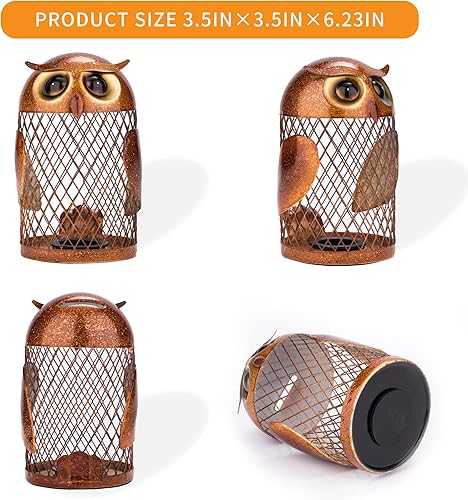 Miniatura 3 de LEYON Alcancía de búho de metal para adultos y niños, artesanía, para cumpleaños, Navidad, Día de los Caídos, adornos de decoración del hogar para
