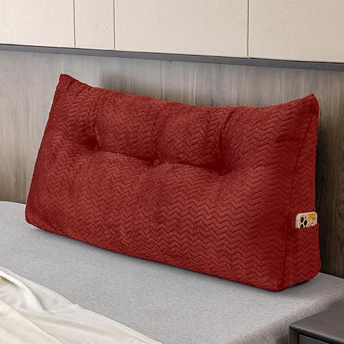 Miniatura 20 de Cabecera triangular grande, respaldo de cuña y de posicionamiento, almohadas de lectura, almohadas para cama de día, literas, con funda extraíble,