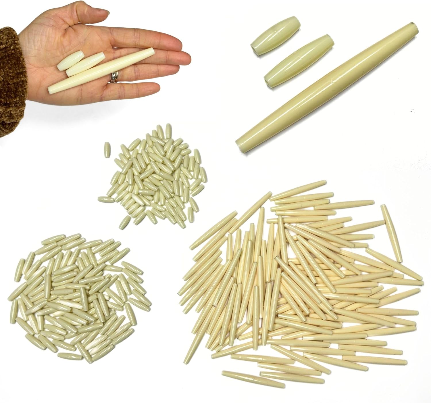 Hair Pipe Bone Beads - Native American Style Imitation Bone Jewelry Supplies (4 INCHES)