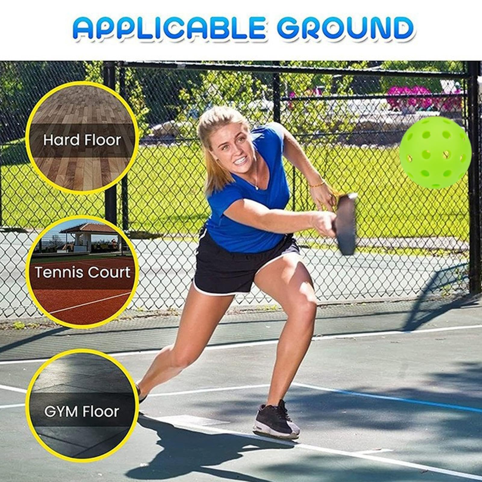 Pickleballs pour jouer en plein air, Pickle Balls en plein air | Balle de racketball Pickle Ball | Balles de cornichon TPE à élevé, balles de cornichon d'extérieur à 40 trous pour l'entraînemen