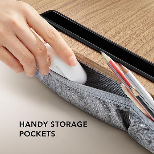 Vista 5 de HUANUO Escritorio portátil para laptop con cojín de almohada, se adapta a portátiles de hasta 15.6 pulgadas, con tira antideslizante y función