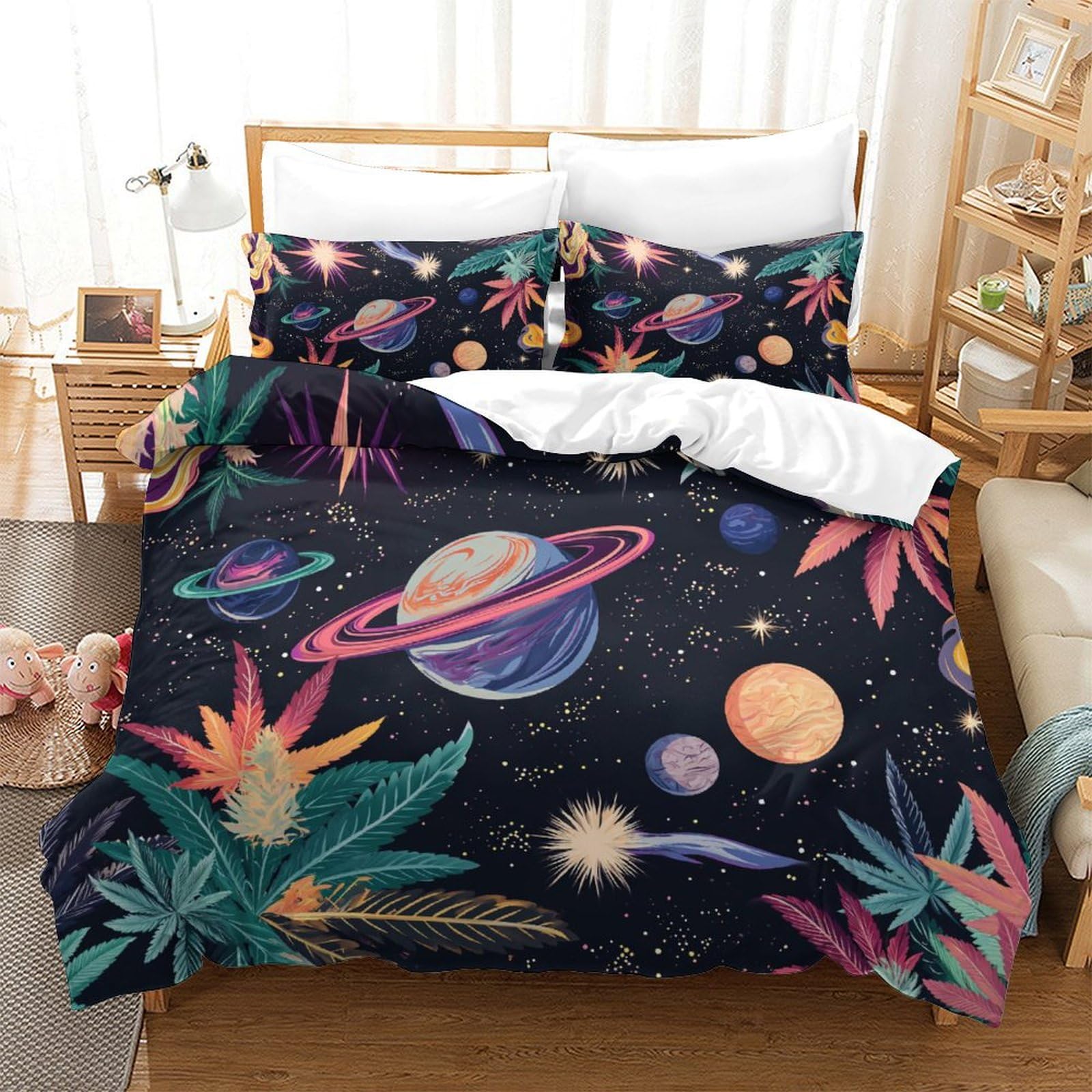 Housse de couette microfibre douce Les Stars contre la chaleur en lit 260x220
