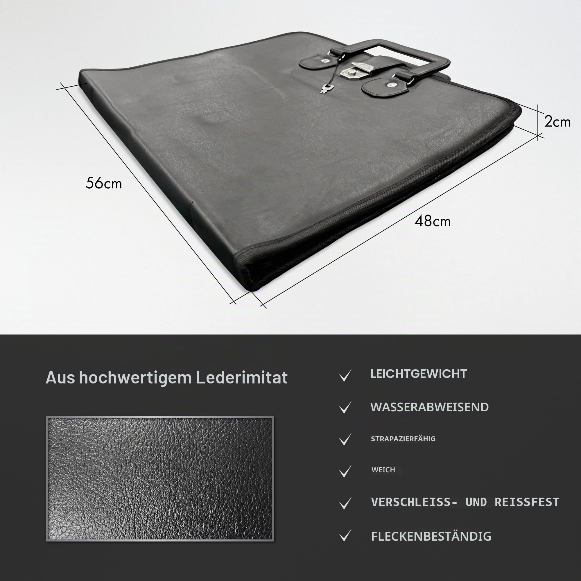 THE MASONIC COLLECTION – Weiche Freimaurer-Hülle im Stil einer großen Aktentasche – Aus Kunstleder – Wasserabweisend – Freimaurer-Geschenk für Männer