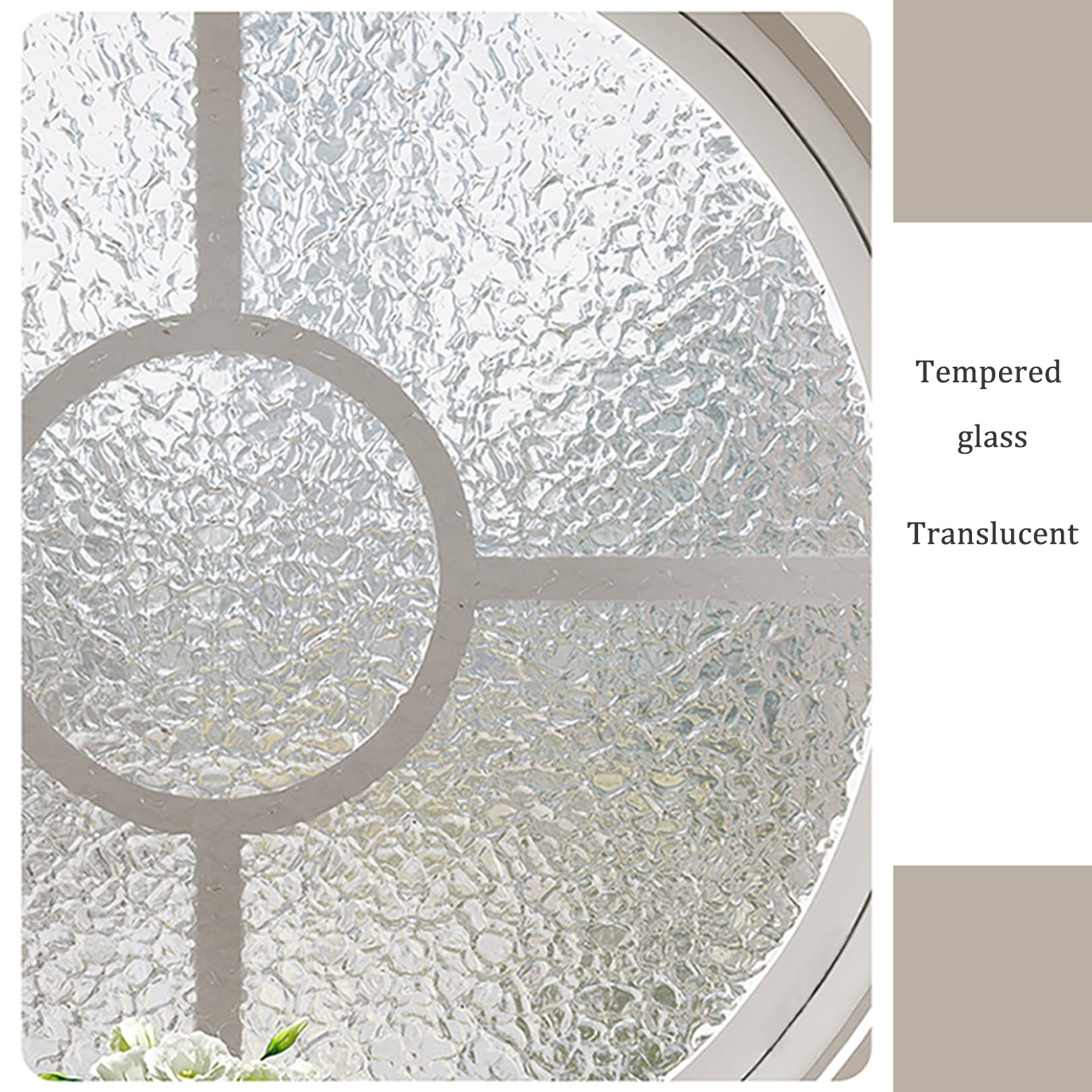 Ventana de ventilación giratoria 360° de Vidrio Templado con manija – versión empotrada para ventilación Interior de baños y sótanos, Blanca, 80 cm, diseño Robusto