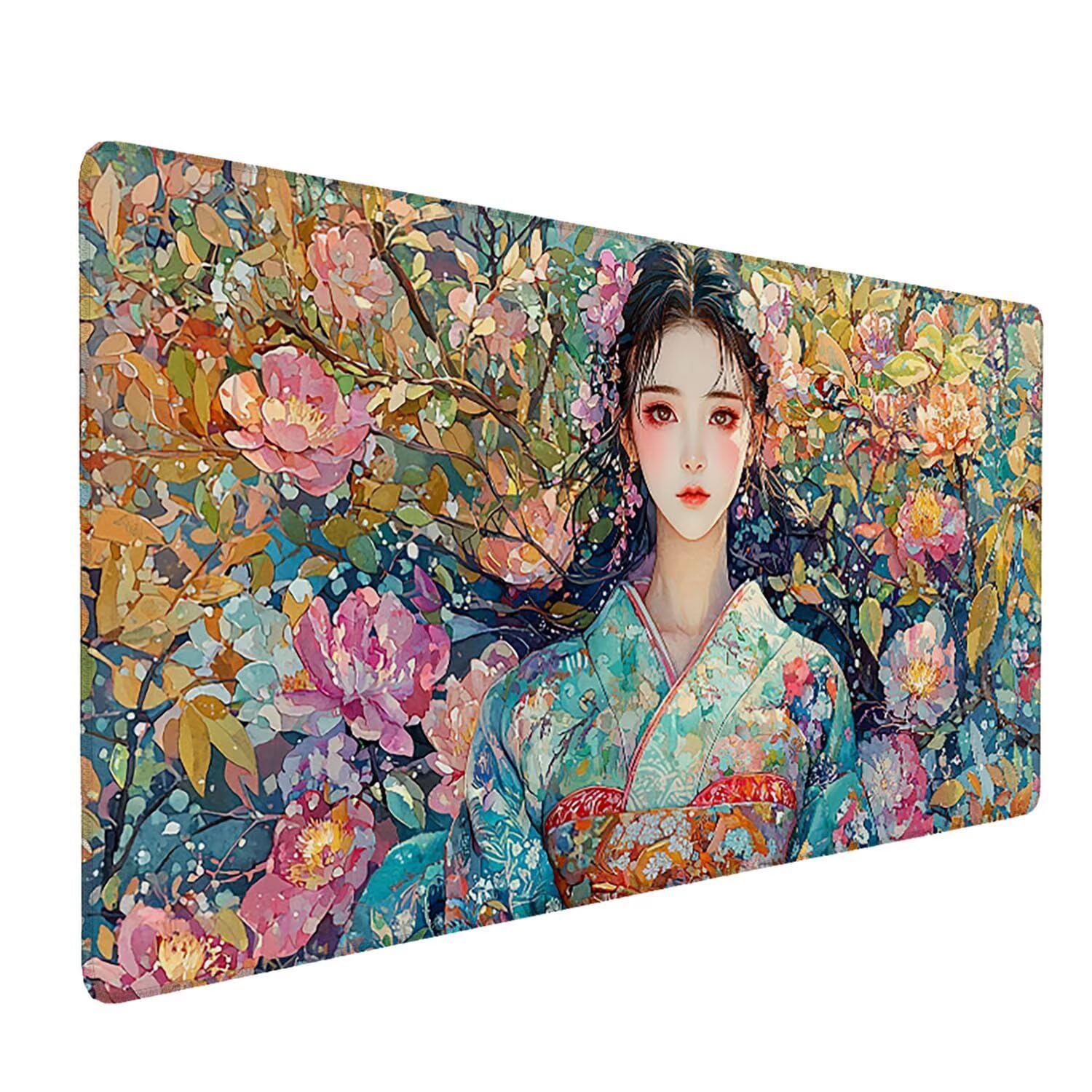 Podkładka pod mysz do gier, 1600 x 800 mm, XXL, duża gamingowa podkładka pod mysz, wodoodporna podkładka pod mysz, długa podkładka na biurko z przeszytymi krawędziami, mata na biurko z gumową