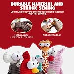 Nocciola 5 pcs Dog Squeaky Toys, 5 Funny Strange Squeak Sounds for 5 Different Animals, Durable Stimulate Toy for Small to Large Dogs | 5 Funny and Strange Sounds for Different Animals, Durable Plush Interactive Toys for Puppy Dog Adult