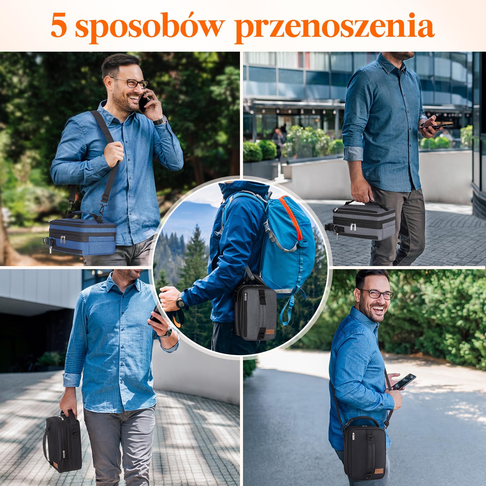 Lifewit Rozszerzalna torba na lunch, przenośna torba chłodząca, mała, z szelkami i 2 opakowaniami lodowymi, izolowana torba na lunch dla kobiet i mężczyzn, torba chłodząca do pracy, szkoły, 8,2 l