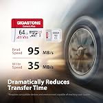 Gigastone 64GB Micro SD Carte 5-Pack, caméra Plus, MicroSDXC Carte mémoire pour Wyze Cam, Caméra de sécurité, 4K Enregistrement vidéo, UHS-I U3 A1 V30, 95MB/s, avec adaptateur