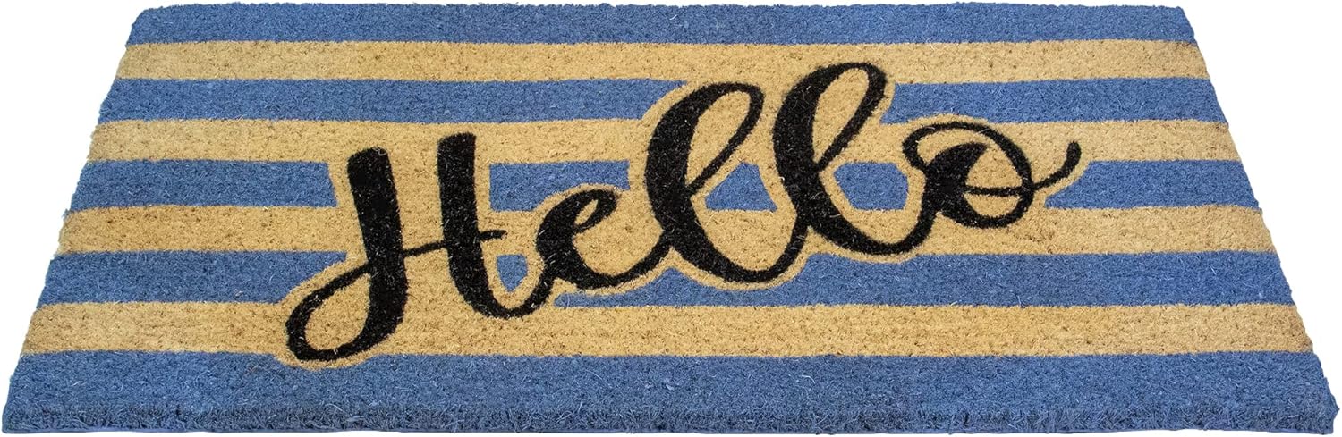 Northlight Natural Coir Hello Outdoor Rectangular Doormat 18" x 30"