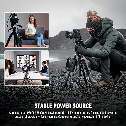 Miniatura 83 de NEEWER D Tap to NP-F550 Batería ficticia con cable para batería de montaje en V, fuente de alimentación estable para RGB660 RGB1200 RGB168 BH20B Luz