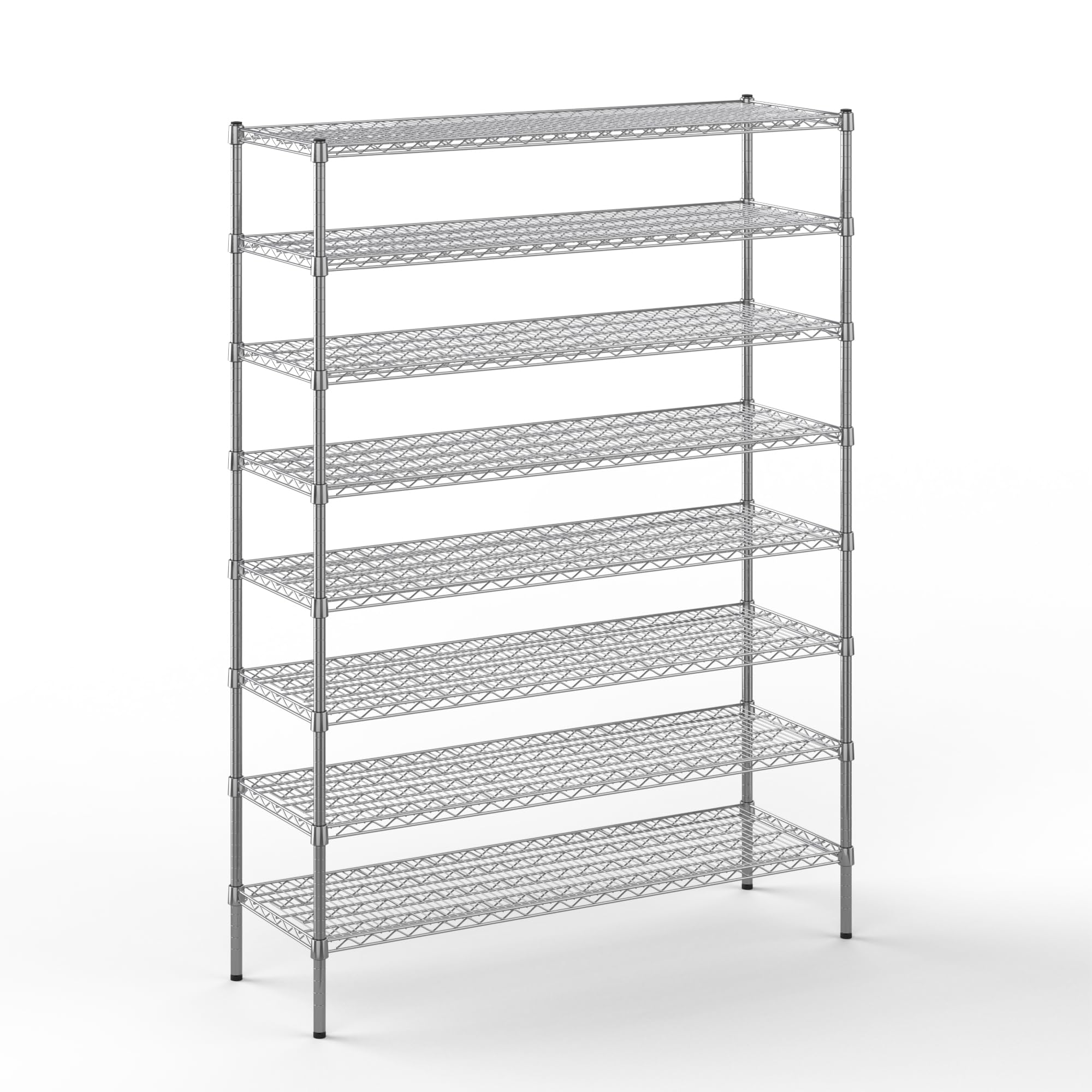 18" Deep x 54" Wide x 74" Height Wire Shelving Kit | 8-Tier | NSF Commercial Storage Rack Unit
