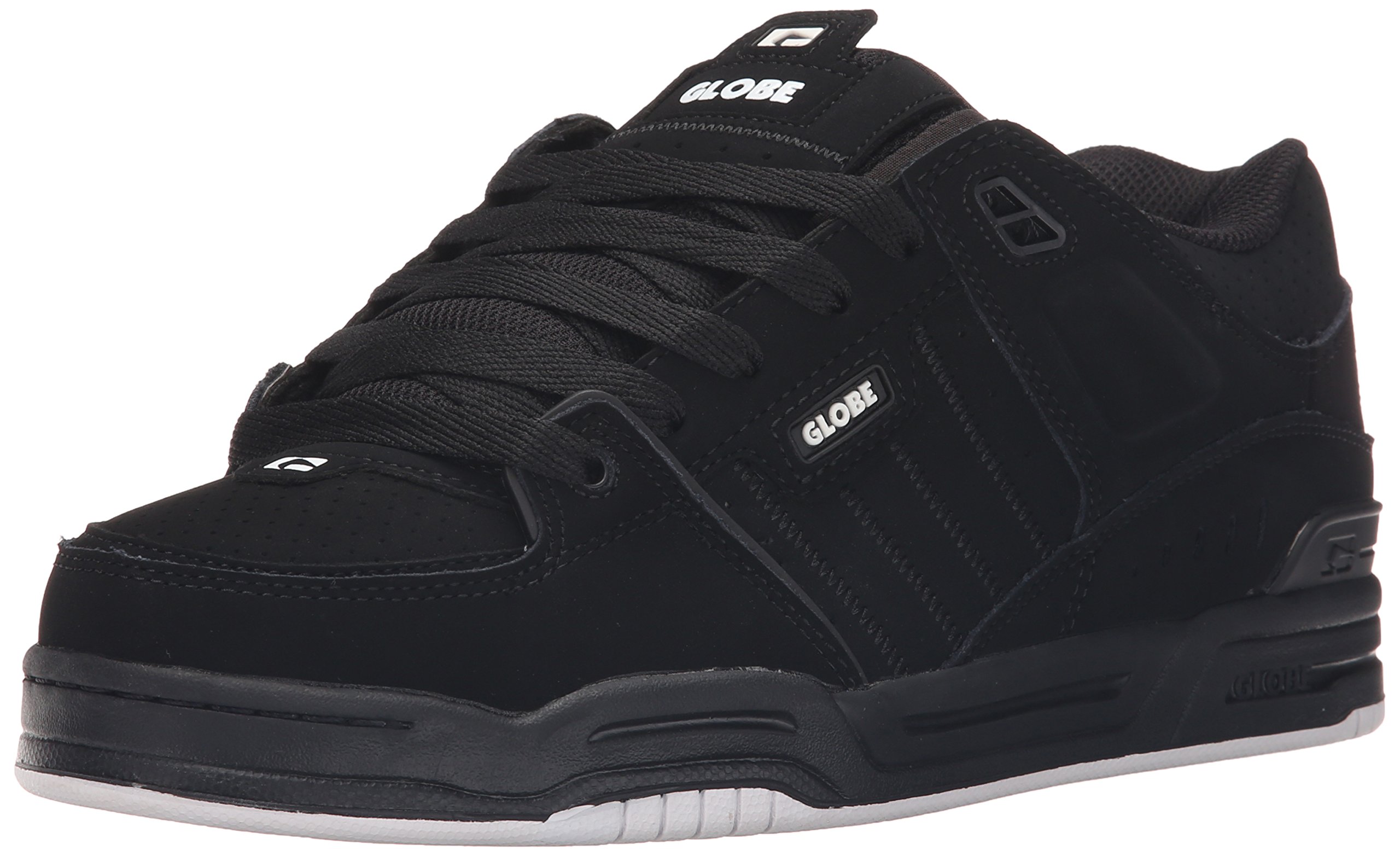 Globe Mens Fusion Skate Shoes, Black/Black/White, 14 M US