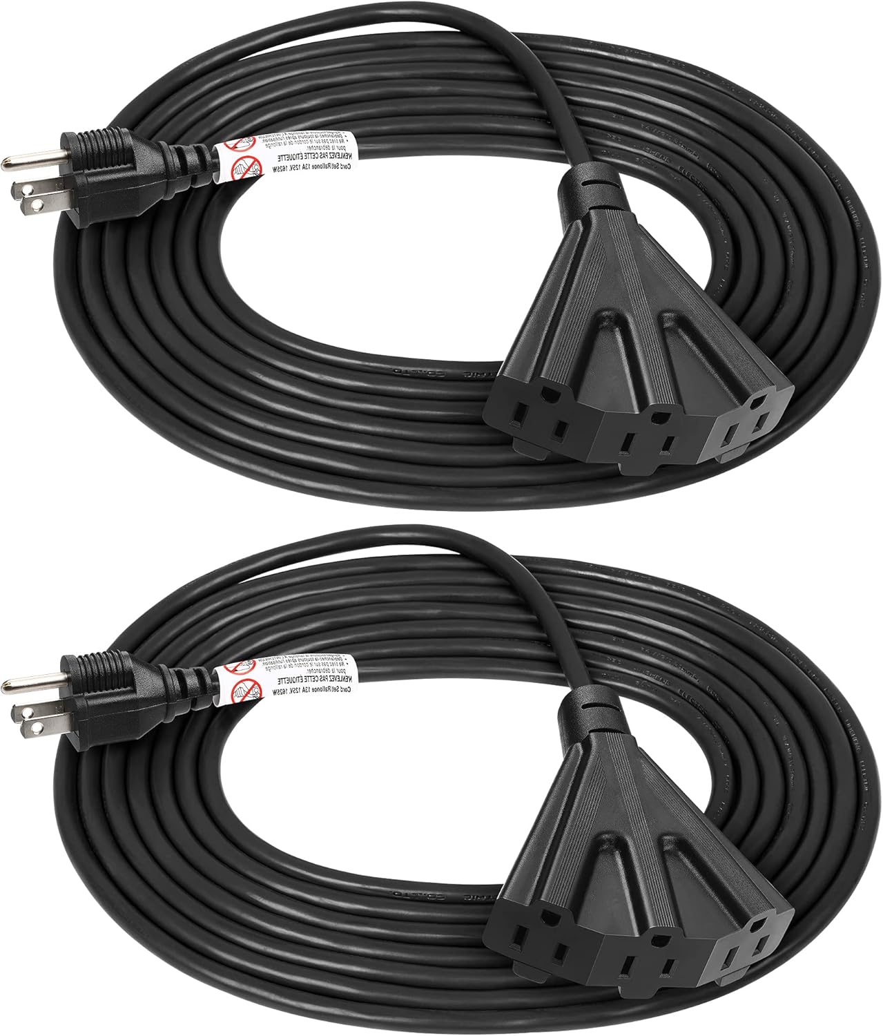 DEWENWILS Extension Cord Multiple Outlet Weatherproof, 15 FT TriTap