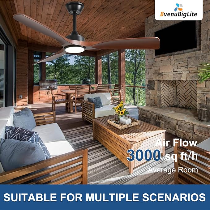 Ventilador de Techo 52 Pulgadas con Luz Dimmable y Control R miniatura 7