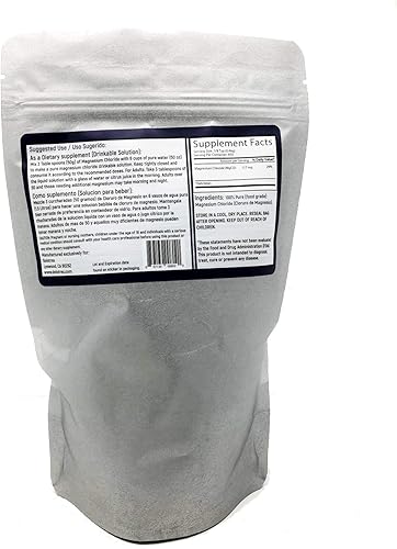 Miniatura 3 de Cloruro de Magnesio 100% Cloruro de magnesio puro grado alimenticio 10.58 oz de magnesio comestible altamente absorbible para uso diario como