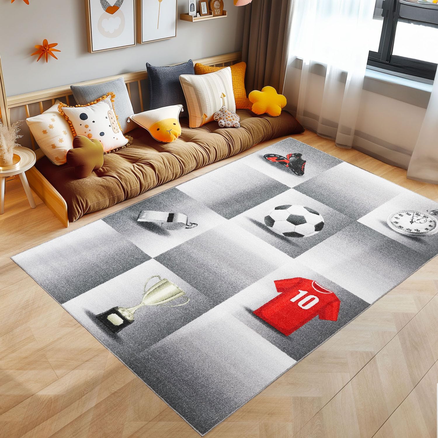 SIMPEX Kinderteppich Babyteppich rutschfest für Kinderzimmer, Babyzimmer Jungen und Mädchen Extra Weich und Antiallergen