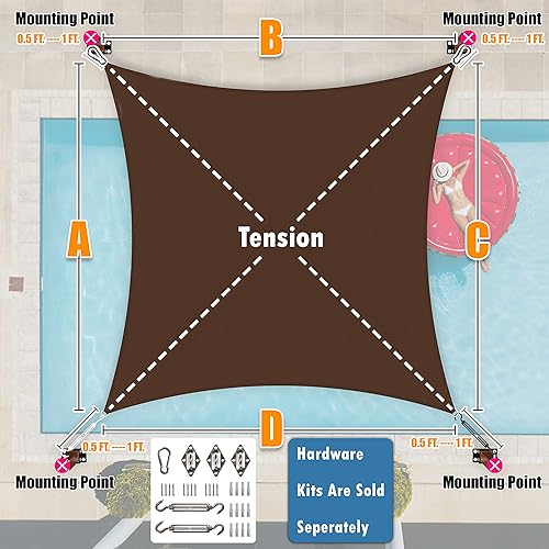 Miniatura 5 de ShadeMart Toldo rectangular de tela de 14 x 16 pies smTAPR1416, resistente a los rayos UV y al agua, resistente, garaje para patio al aire libre