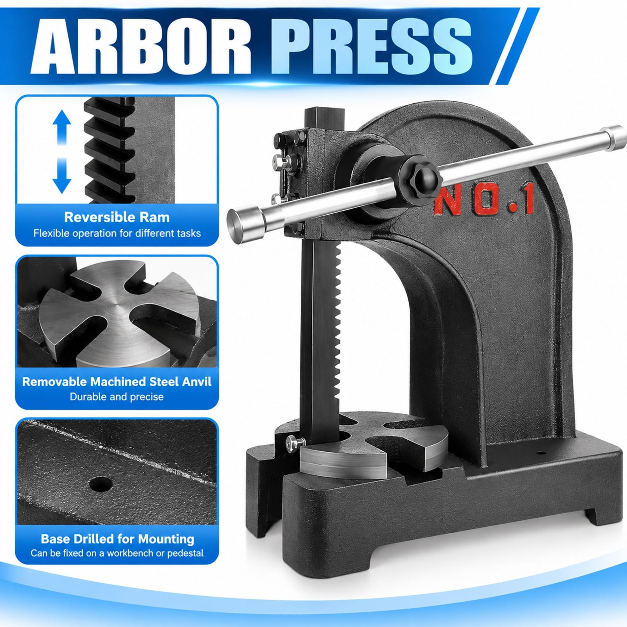 Pressa for albero a cricchetto da 1 tonnellata, strumento manuale formatura