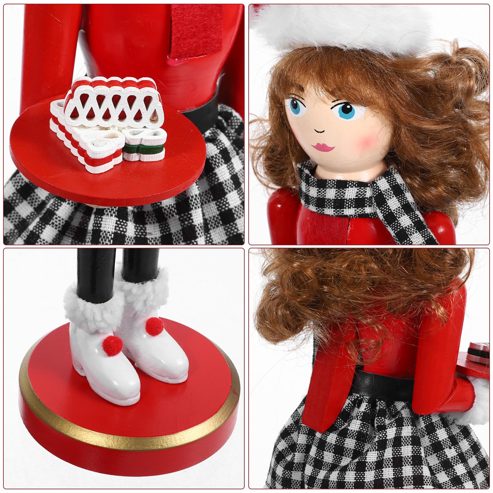 VICASKY Holz Nussknacker Figur Weihnachten Ornament Tischdekoration Nussknacker Puppe aus Holz Tischfigur
