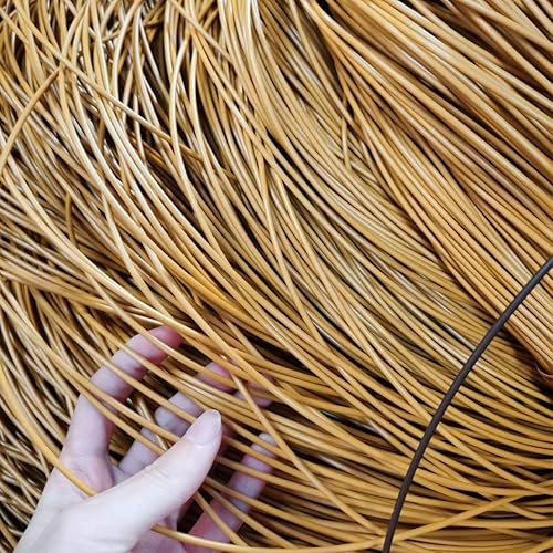 Miniatura 17 de Queenbox Tejido de ratán sintético redondo sólido de 17.64 oz (196.9 ft), material de reparación, ratán sintético de plástico para reparación