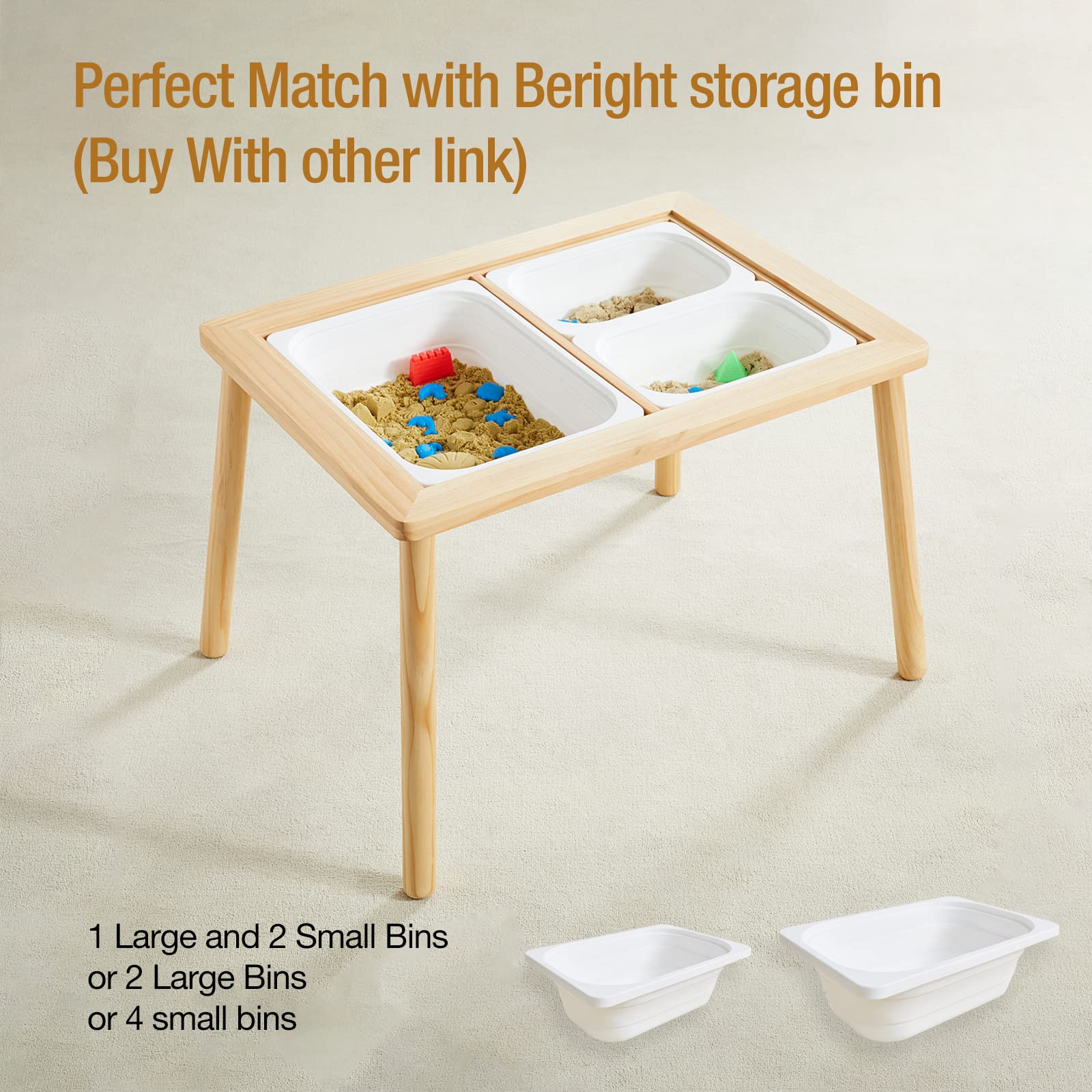 Beright Children's Table, Play Sand Table Indoor Sensory Table, not with Storagee bin for Kids, Perfect Choice for Chritmas Thanksgiving Gift