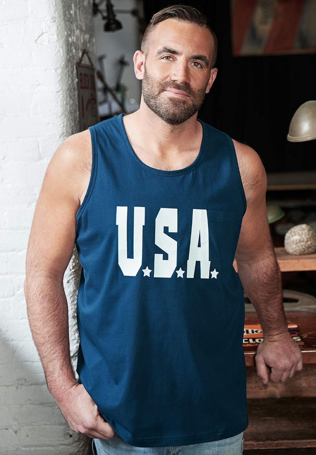 Liberty Blues by Kingsize Men's Big & Tall Americana Tank