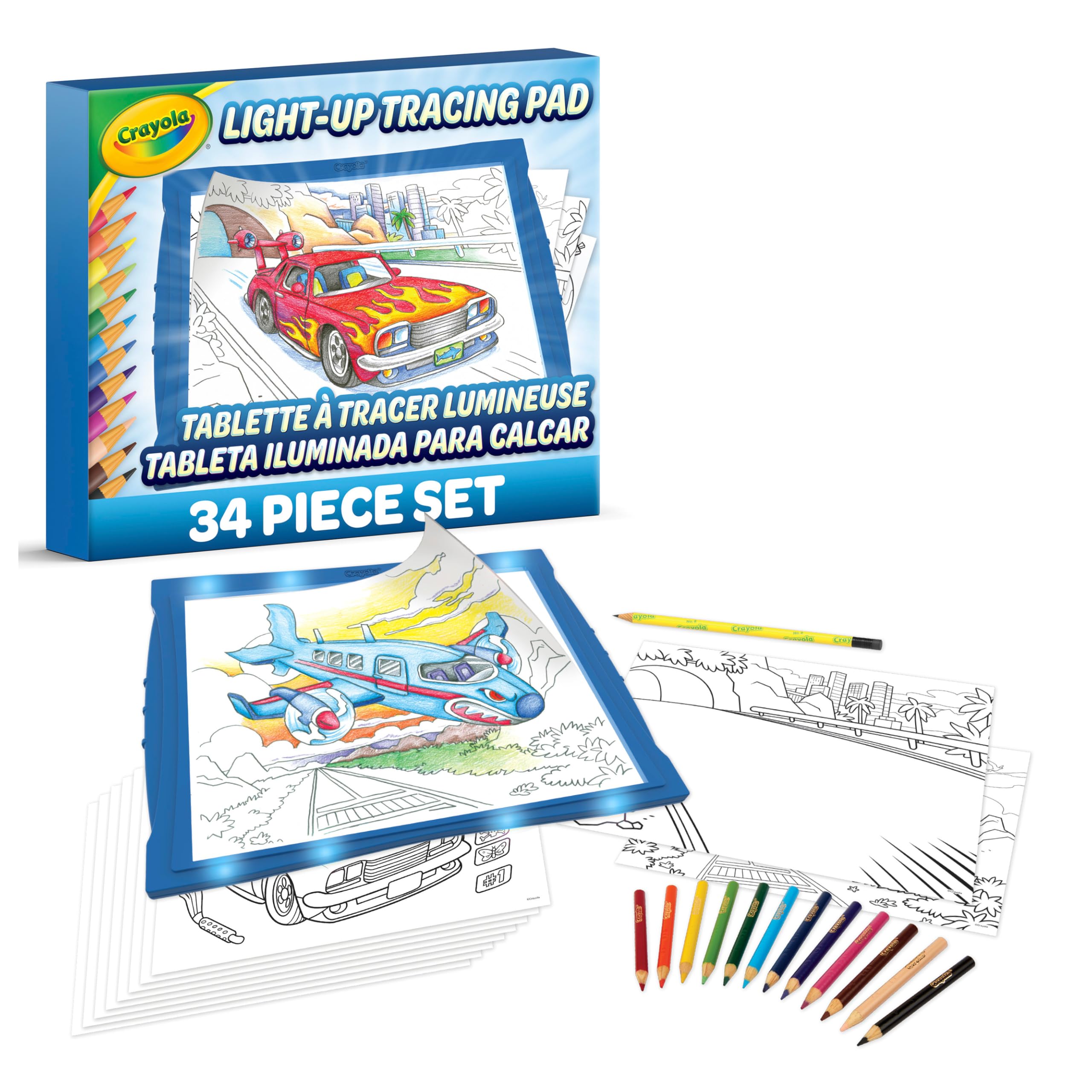 CrayolaLight Up Tracing Pad - Blue, Drawing & Tracing Projector for Kids, Holiday & Christmas Gifts for Girls & Boys, Sketching Light Box Table, Toys for Kids, Ages 6+
