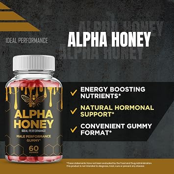 Alpha Honey Gummies, Official AlphaHoney Supplement Gummy - Maximum Strength, All Natural Formula for Energy, Stamina & Performance, Advanced Formula AlphaHoney Health Support Reviews (3 Pack)